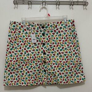 J Crew Skirt Denim Floral Mini Skirt